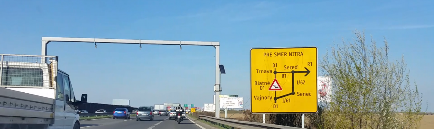 Obmedzenie na diaľnici D1 Senec - Blatné